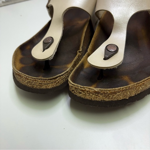 Birkenstock Gizeh Women’s 40 Graceful Pearl White Thong Style Sandals Straps - Picture 2 of 11